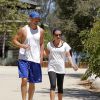 Lea Michele et Matthew Paetz font une randonnée en amoureux à Hollywood, le 13 août 2014.
