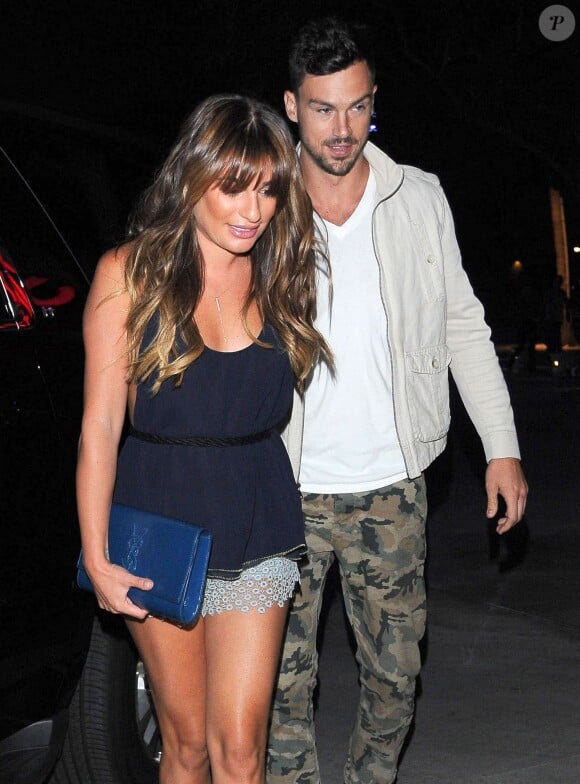 Lea Michele et son petit-ami Matthew Paetz au concert de Justin Timberlake à Los Angeles, le 12 août 2014.