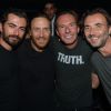 David Barokas, David Guetta, Patrick Tartary et l'agent de David Guetta à Cannes le 15 août 2014.