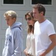  Cindy Crawford, son &eacute;poux Rande Gerber et leur fils Presley, de sortie &agrave; Malibu, le 29 mars 2014. 