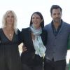 Pascal Demolon, Sandrine Kiberlain, Jeanne Herry, Laurent Lafitte et Olivia Côte posant au photocall du film "Elle l'adore" lors 7ème Festival du Film Francophone d'Angoulême, à Angoulême, le 23 août 2014. 