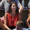La chanteuse Pauline assiste au match de son compagnon Benoît Paire dans les tribunes de Flushing Meadows à l'occasion de l'US Open, le 25 août 2014