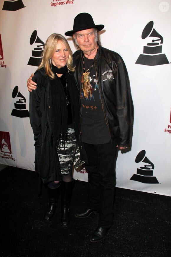 Neil Young et son épouse Pegi à Los Angeles, le 21 janvier 2014. 
