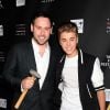 Scooter Braun et Justin Bieber à New York, le 21 avril 2012.
