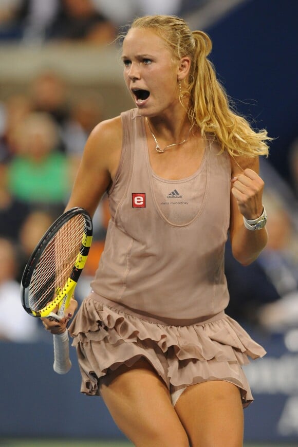 Caroline Wozniacki en quart de finale de l'US Open à Flushing Meadows, New York City, le 9 septembre 2009