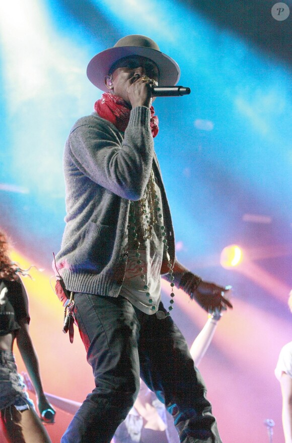 Pharrell Williams sur scène lors du deuxième jour du festival Budweiser Made In America Festival. Philadelphie, le 31 août 2014.