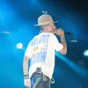 Pharrell Williams sur scène lors du deuxième jour du festival Budweiser Made In America Festival. Philadelphie, le 31 août 2014.