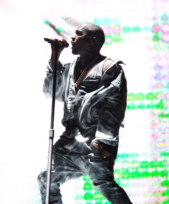 Kanye West sur scène lors du deuxième jour du festival Budweiser Made In America Festival. Los Angeles, le 31 août 2014.