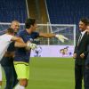 Gianluigi Buffon, Paolo Maldini, Andrea Pirlo - Match de football interreligieux pour la paix à l'initiative du pape François à Rome en Italie le 1er septembre 2014.