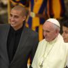 David Trezeguet - Rencontre avec le pape François au Vatican, le 1er septembre 2014, en marge d'un match pour la paix à Rome. 