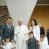 Alessandro Del Piero et sa famille - Rencontre avec le pape François au Vatican, le 1er septembre 2014, en marge d'un match pour la paix à Rome. 