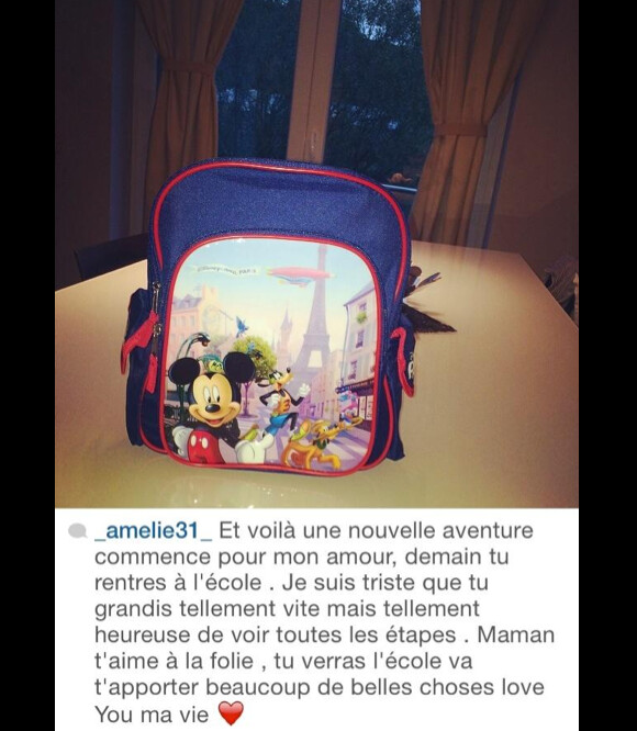 Amélie Neten (Secret Story 4) était stressée par la rentrée scolaire de son fils Hugo, 2 ans et demi. Le 31 août 2014.