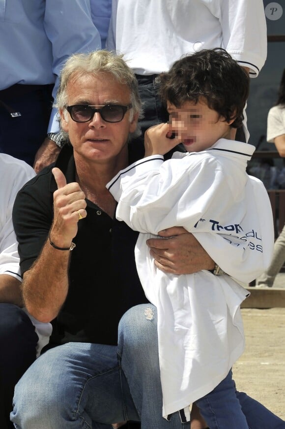 Franck Dubosc et son fils Raphaël - Le 1er Trophée du Sud des Alpes à Mougins a eu lieu sur la Côte d'Azur du 2 au 4 mai 2014