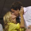 Heidi Klum, très amoureuse de son compagnon Vito Schnabel le 1er septembre 2014 à l'US Open à l'USTA Billie Jean King National Tennis Center de New York