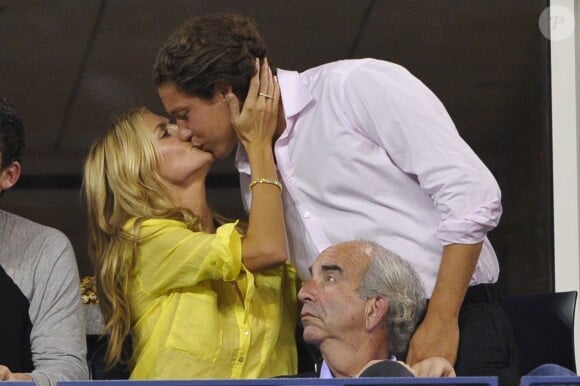 Heidi Klum, très amoureuse de son compagnon Vito Schnabel le 1er septembre 2014 à l'US Open à l'USTA Billie Jean King National Tennis Center de New York