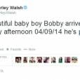 Kimberley Walsh a accouché d'un petit garçon le 4 septembre 2014.
