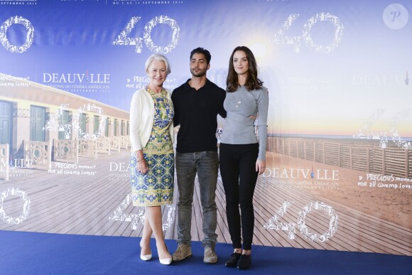 Helen Mirren, Manish Dayal, Charlotte Le Bon - Photocall du film "Les recettes du Bonheur" lors du 40e Festival du cinéma américain de Deauville le 6 septembre 2014.