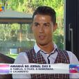  Cristiano Ronaldo &eacute;voque Irina Shayk et son fils sur la cha&icirc;ne portugaise TVI - ao&ucirc;t 2014. 