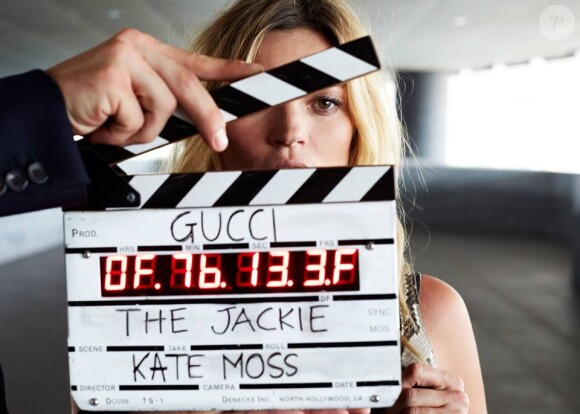 Kate Moss dans les coulisses de son tournage de The Jackie, pour Gucci.