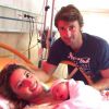 Juan Carlos Ferrero et Eva Gil après la naissance de leur fille Vega le 9 septembre 2014.