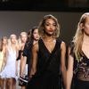 Jourdan Dunn  lors du défilé Topshop Unique lors de la fashion week de Londres, le 14 septembre 2014. 