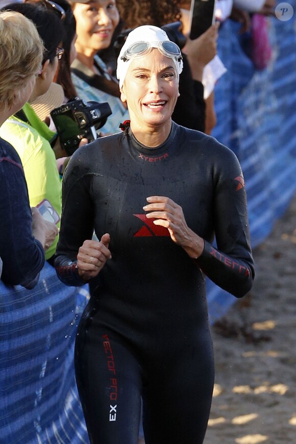 Teri Hatcher participe à un triathlon à Malibu le 14 septembre 2014.