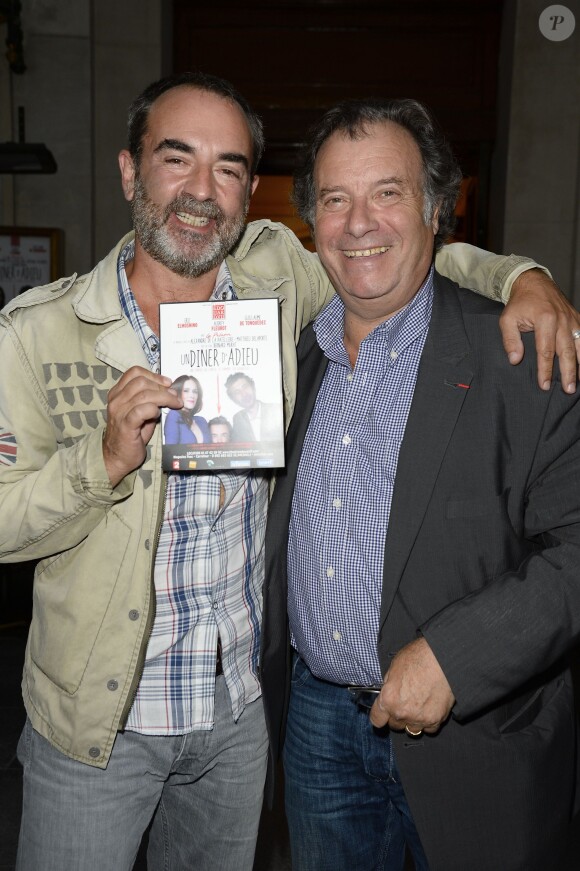 Bruno Solo et Daniel Russo - Générale de la pièce "Un dîner d'adieu" au Théâtre Edouard Vll à Paris le 15 septembre 2014.