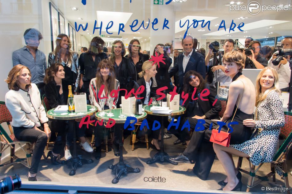  Anne Berest, Sophie Mas, Caroline de Maigret, Emmanuelle Alt, Saskia de Brauw, Brune de Margerie et Xavier Romatet c&amp;eacute;l&amp;egrave;brent la Vogue Fashion Night Out 2014 chez colette. Paris, le 16 septembre 2014. 