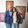Exclusif - Gianni Lorenzon et Adeline Blondieau - Vernissage de l'exposition "Tattoo" de Pascale Garnier-Cowan à la galerie "15 Saussure" à Paris, le 16 septembre 2014.