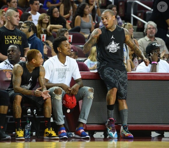 Chris Brown participe au match de basket-ball "Power 106's All-Star" au profit de Homeboy Industries à Los Angeles, le 21 septembre 2014.21/09/2014 - Los Angeles