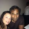 Fran Drescher et son mari Shiva Ayyadurai à Paris le 18 septembre 2014.