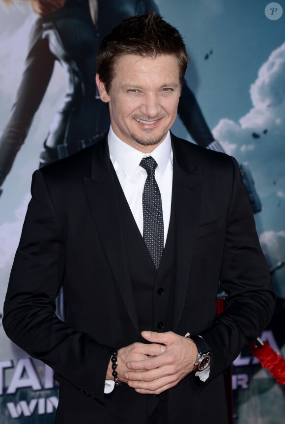 Jeremy Renner (43 ans) à la première de Captain America: The Winter Soldier à Los Angeles, le 13 mars 2014.