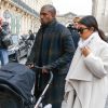 Kanye West, Kim Kardashian et leur fille North arrivent à Gare du Nord, via un Eurostar en provenance de Londres. Paris, le 24 septembre 2014.