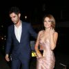 Cheryl Cole et son époux français Jean-Bernard Fernandez-Versini quittent le Scalini, un restaurant italien où Simon Cowell a organisé son 54e anniversaire, à Londres le 22 septembre 2014.