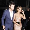 Cheryl Cole et son époux français Jean-Bernard Fernandez-Versini quittent le Scalini, un restaurant italien où Simon Cowell a organisé son 54e anniversaire, à Londres le 22 septembre 2014.