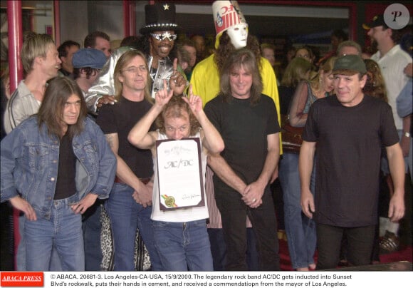 AC/DC intronisé sur le Sunset Boulevard à Los Angeles le 15 septembre 2000.