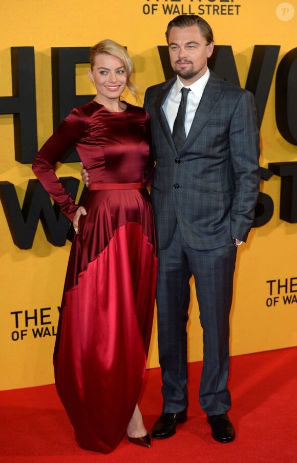 Leonardo Dicaprio et Margot Robbie à Londres le 9 janvier 2014.