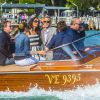 George Clooney et Amal Alamuddin à leur arrivée avec leurs amis Cindy Crawford et Rande Gerber à Venise le 26 septembre 2014 pour le week-end de leur mariage.