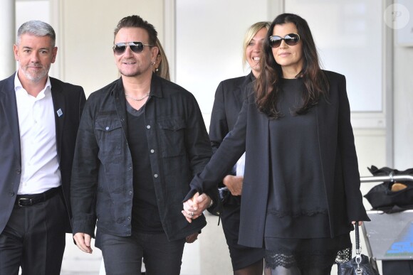 Bono et sa femme Ali Hewson arrivent à Venise, le 27 septembre 2014, pour le mariage de George Clooney et Amal Alamuddin.