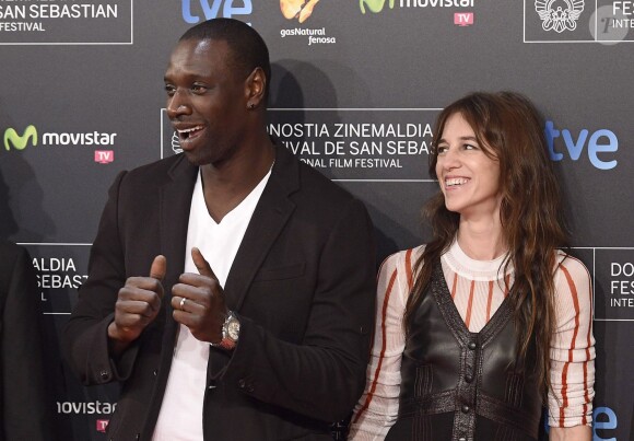 Omar Sy et Charlotte Gainsbourg - Cérémonie de clôture du 62e festival du film de San Sebastian. Le 27 septembre 2014