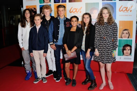 Teo Yacoub, Virgile Hurad, Sacha Vassort, Joshua Maze, Eden Hoche, Lola Lasseron et Lily Taieb lors de l'avant-première du film "Lou ! Journal infime" au cinéma MK2 Bibliothèque à Paris, le 28 septembre 2014.