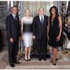 La princesse Charlene, enceinte, et le prince Albert II de Monaco étaient mardi 23 septembre 2014 les invités de Barack et Michelle Obama lors d'une réception au Waldorf Astoria à New York en marge du Sommet des chefs d'Etat sur le climat à l'ONU. Image : Facebook du palais princier.