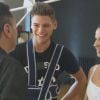 Malgré sa blessure, Rayane Bensetti est déjà de retour pour les entraînements de "Danse avec les stars 5". Septembre 2014.