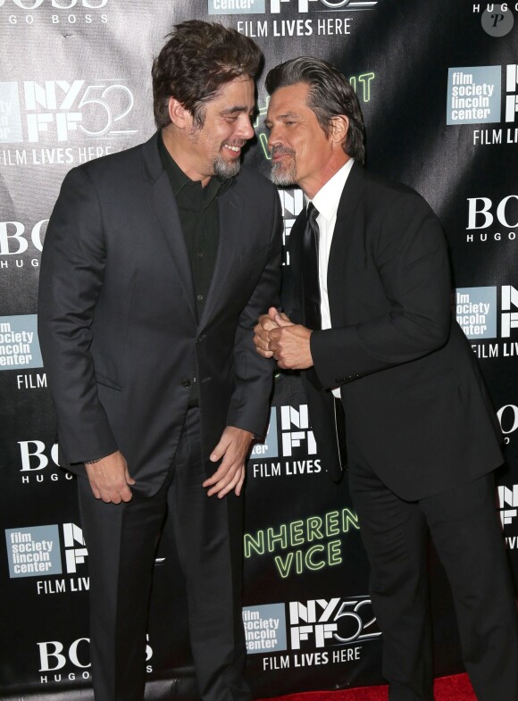 Benicio Del Toro, Josh Brolin à la première de "Inherent Vice" à New York, le 4 octobre 2014.