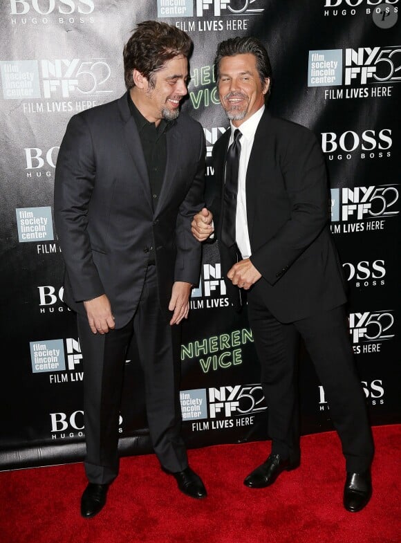 Josh Brolin et Benicio del Toro à la première de "Inherent Vice" à New York, le 4 octobre 2014.