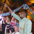 Usain Bolt célèbre la fête de la bière "Ockoberfest" à Munich en Allemagne le 3 octobre 2014.03/10/2014 - Munich