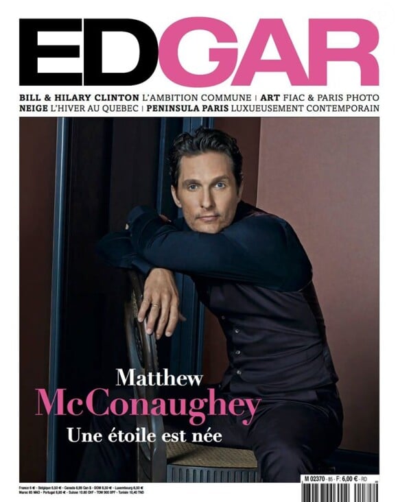 Matthew McConaughey en couverture du Edgar, octobre-novembre 2014.