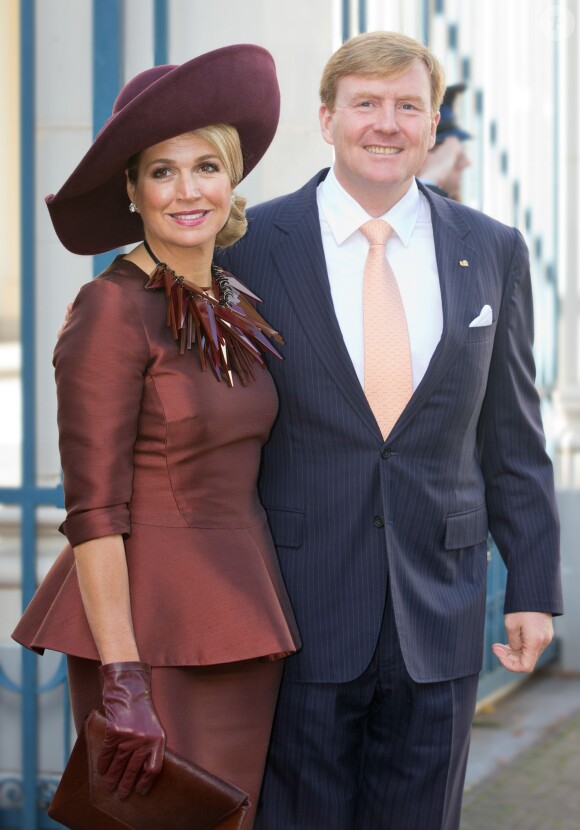 Maxima et Willem-Alexander des Pays-Bas le 15 octobre 2014 à La Haye lors de la visite officielle de Felipe et Letizia d'Espagne.