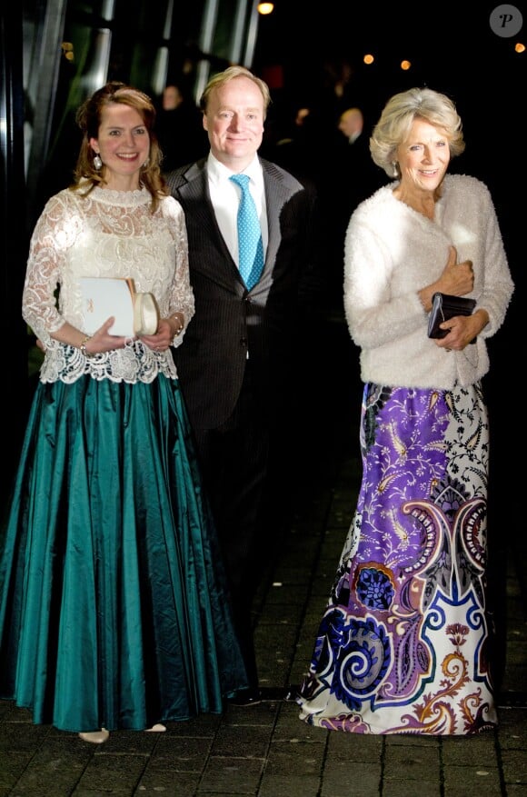 Le prince Carlos et la princesse de Bourbon-Parme avec la princesse Irene des Pays-Bas le 1er février 2014 à Rotterdam.
