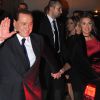 Silvio Berlusconi et sa très jeune compagne Francesca Pascale à la sortie du mariage de Michelle Hunziker et Tomaso Trussardi à Bergame, le 10 octobre 2014